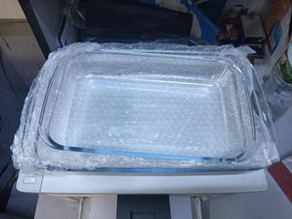 2 bandejas de vidrio para horno