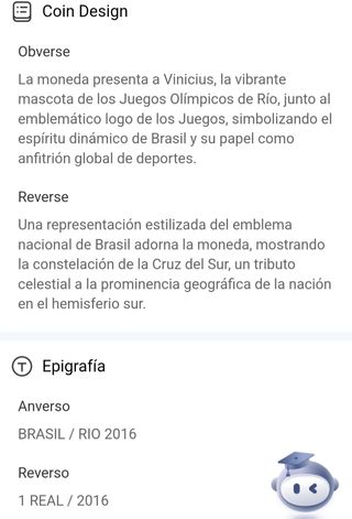 Monedas Brasil Olimpiadas 2016