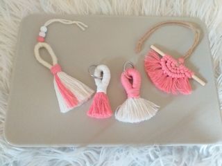 Macrame Decoracion colgante  Portachiavi macramé 