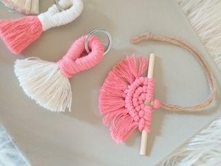 Macrame Decoracion colgante  Portachiavi macramé 