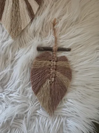 Macrame Decoracion tapiz hojas plume colgante Boho
