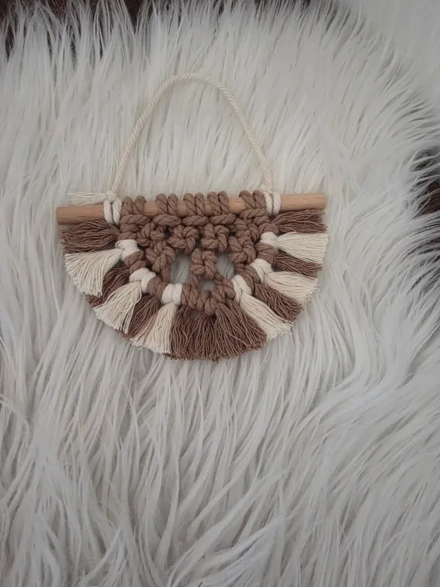 Macrame Decoracion tapiz hojas plume colgante Boho