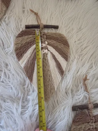 Macrame Decoracion tapiz hojas plume colgante Boho