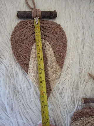 Macrame Decoracion tapiz hojas plume colgante Boho