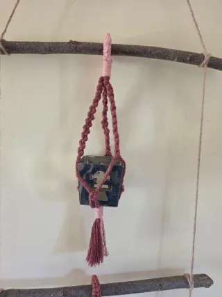 Scala decorativa da muro set portapiante macramè