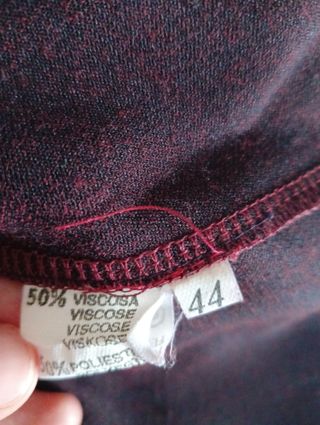 Gonna vintage rosso porpora in velluto NUOVA
