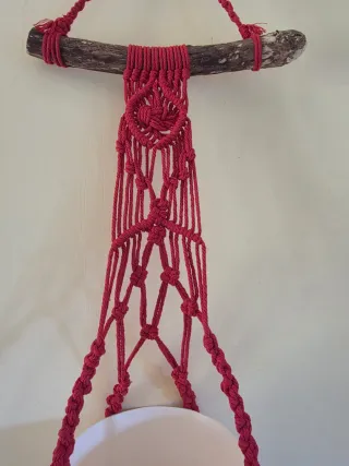 Decoracion Macetas florero colgante macramé Tapiz