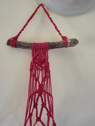 Decoracion Macetas florero colgante macramé Tapiz