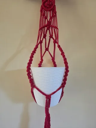 Decoracion Macetas florero colgante macramé Tapiz