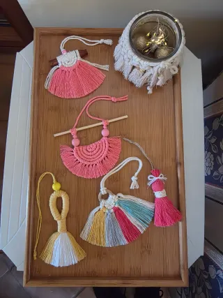 Set 5 Arazzo macrame decorazione cameretta bambina