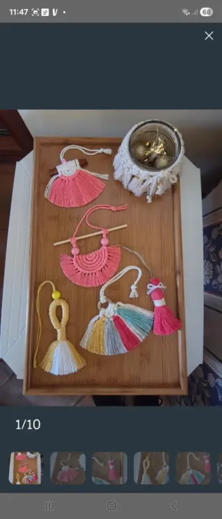 Set 5 Arazzo macrame decorazione cameretta bambina