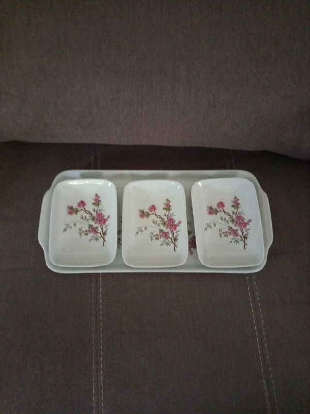 Bandeja de Cerámica con tres platos