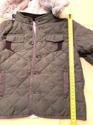 Giubbino grigio\verde 18 mesi unisex con pelliccia