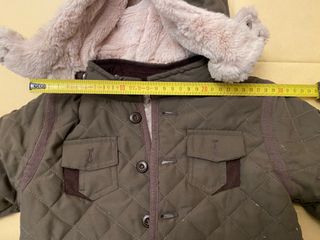 Giubbino grigio\verde 18 mesi unisex con pelliccia