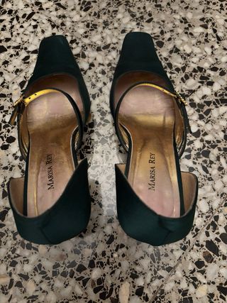 Zapatos fiesta de tacon verdes