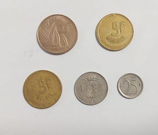 Lote de monedas belgas