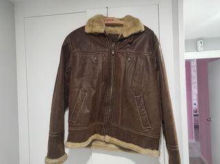 Chaqueta cuero marrón