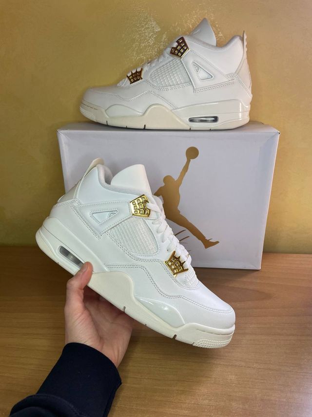 Nike Air Jordan 4 Sail Metallic Gold Black 42.5