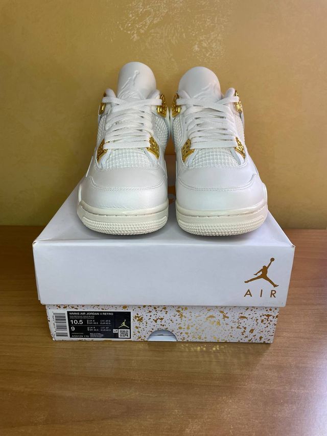 Nike Air Jordan 4 Sail Metallic Gold Black 42.5