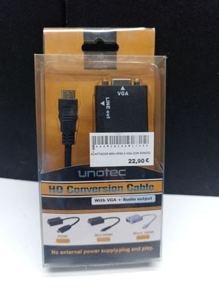 Adaptador mini HDMI a VGA con sonido