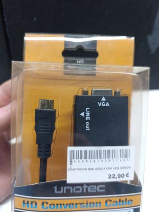Adaptador mini HDMI a VGA con sonido