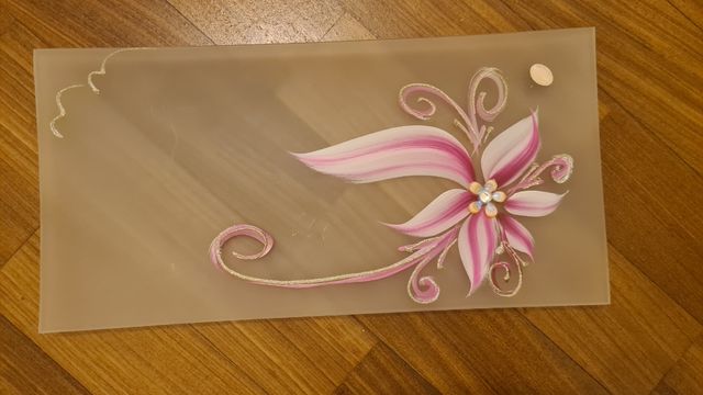 Vassoio vetro dipinto a mano