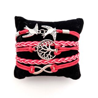Brazalete multi pulseras Roja Arbol de la Vida