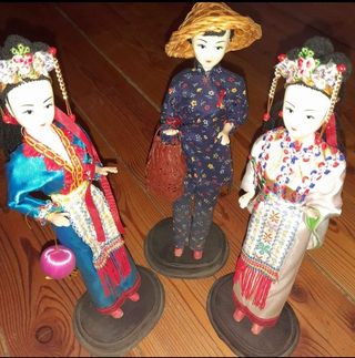 3 China dolls da collezione originali 