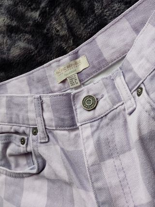 Pantalón recto cuadros Pull and Bear