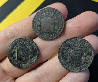 Lote 10 céntimos 1877+1878+1879 + Regalo