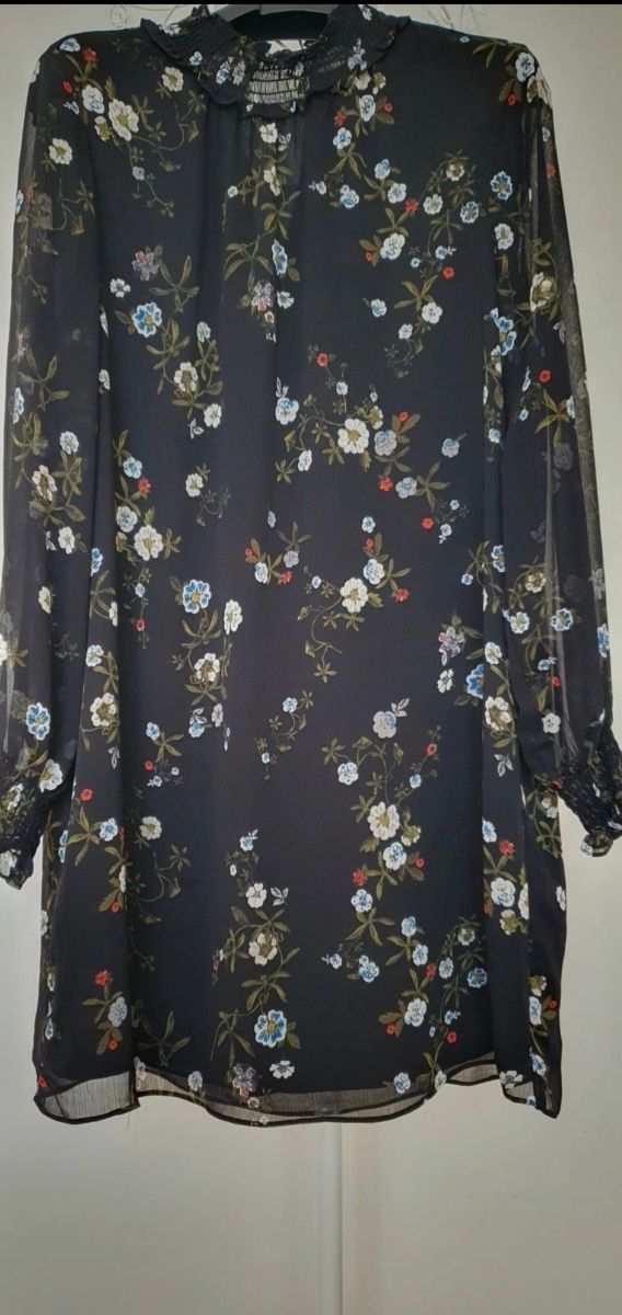 Vestito nero HM a fiori, tg M