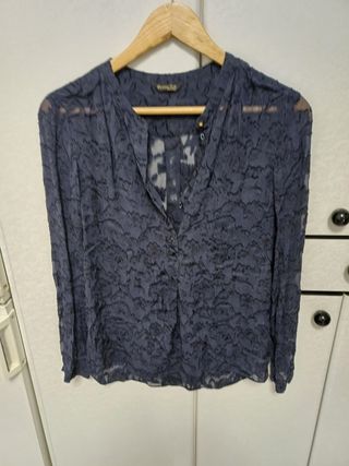 Blusa azul marino massimo dutti 