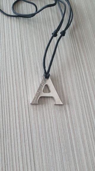 Collana acciaio lettera A