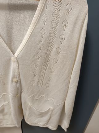 Chaqueta punto mujer M blanca 