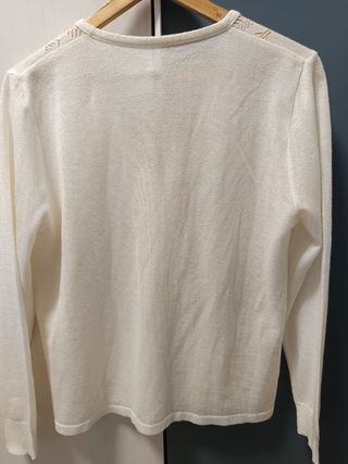 Chaqueta punto mujer M blanca 