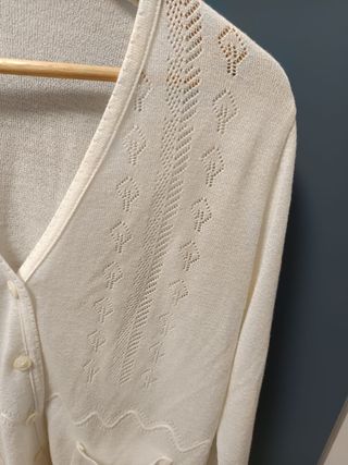 Chaqueta punto mujer M blanca 