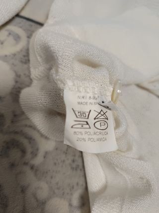 Chaqueta punto mujer M blanca 