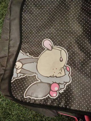 Bolso grande juvenil con dibujos y cinta