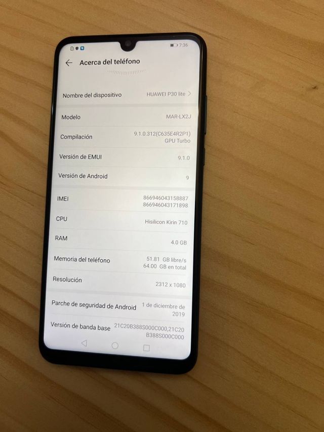 Huawei P30 lite 64GB snapdragon. Dual sim