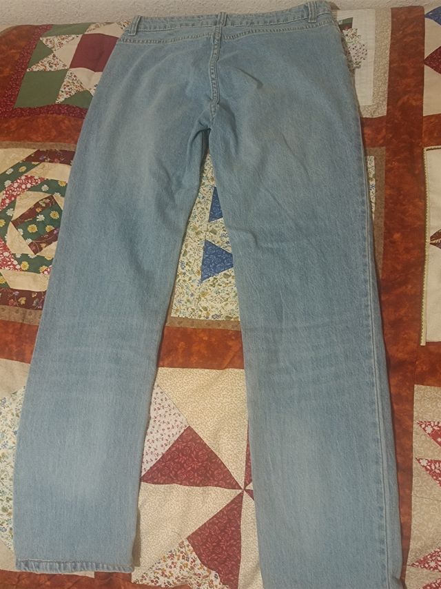 Vaquero recto detalle frontal 36 azul Bershka