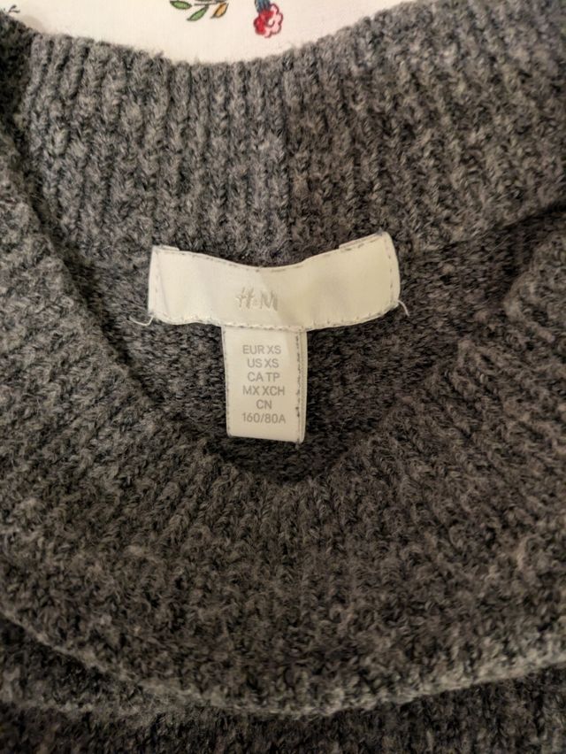 Jersey con perlas gris