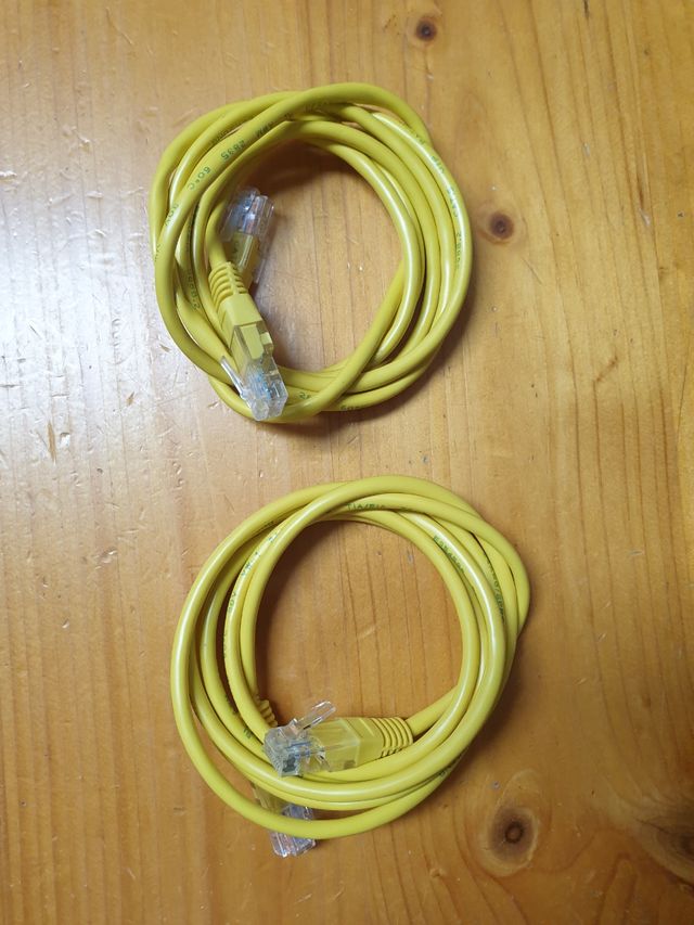 2 Cables de red RJ45 1,50 m a estrenar 