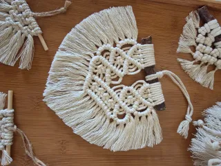 Arazzo macrame da parete  sul mobile  Set  Boho