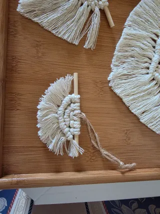 Arazzo macrame da parete  sul mobile  Set  Boho