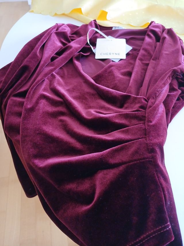 Velluto blusa taglia unica nuovo 