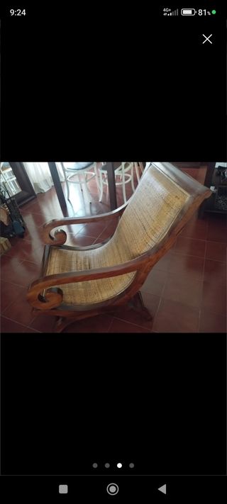 Sillones teka natural con rafia