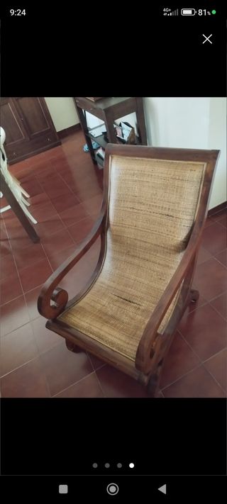 Sillones teka natural con rafia