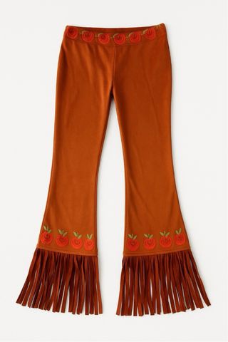 Nuevo Pantalón marrón teja con flecos