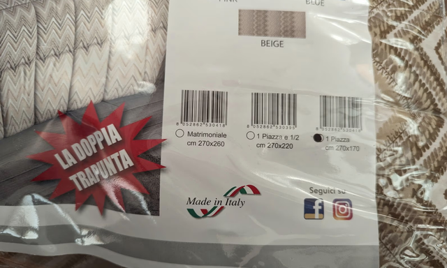 Trapunta letto 1 piazza beige Laura Biasi