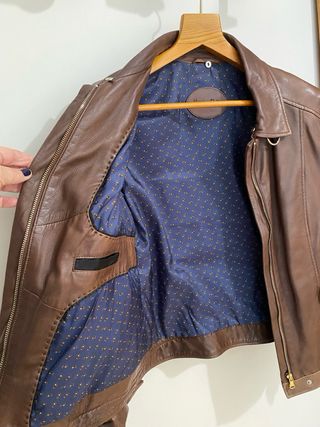 Cazadora piel tipo aviador Massimo  Dutti